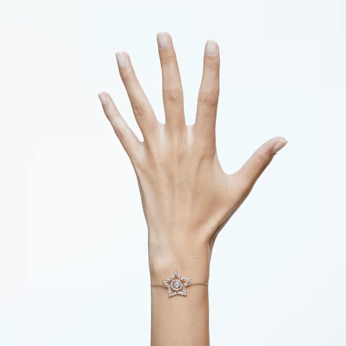 Stella bracelet Mixed cuts, Star, White, Rose gold-tone plated