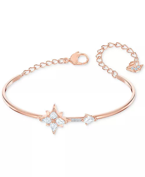 Swarovski Crystal Symbolic Star Bangle Bracelet, Rose Gold-Tone