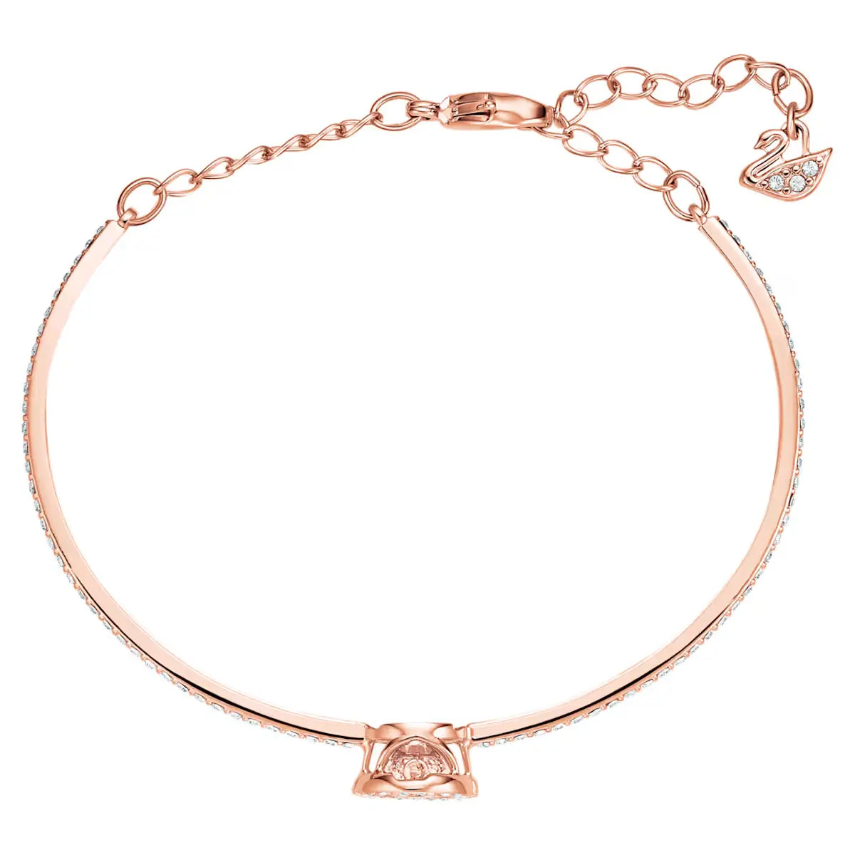 Una bangle Round cut, White, Rose gold-tone plated