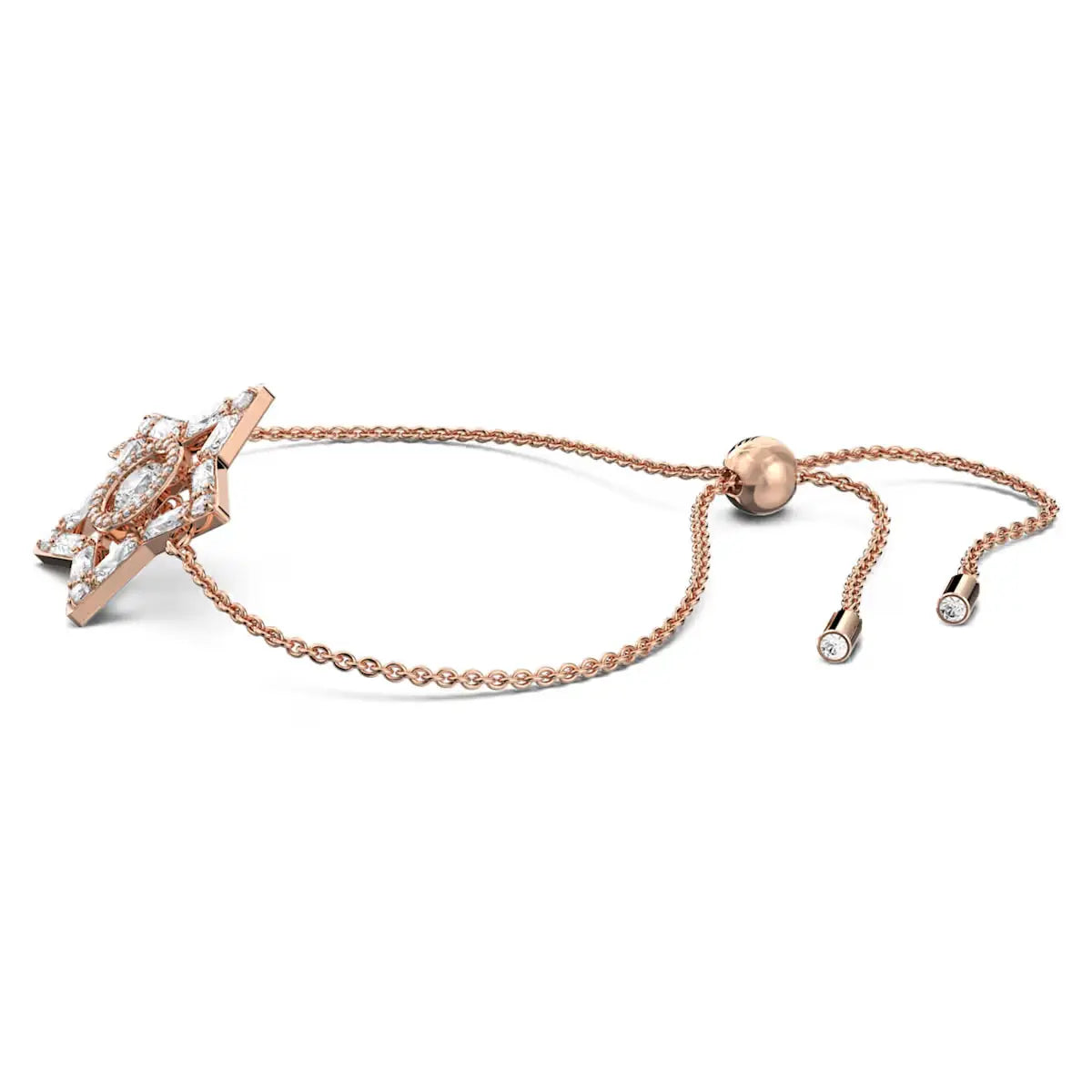 Stella bracelet Mixed cuts, Star, White, Rose gold-tone plated