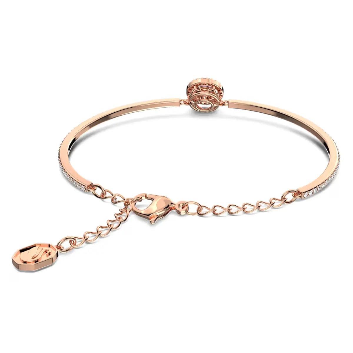 Una bangle Round cut, Purple, Rose gold-tone plated