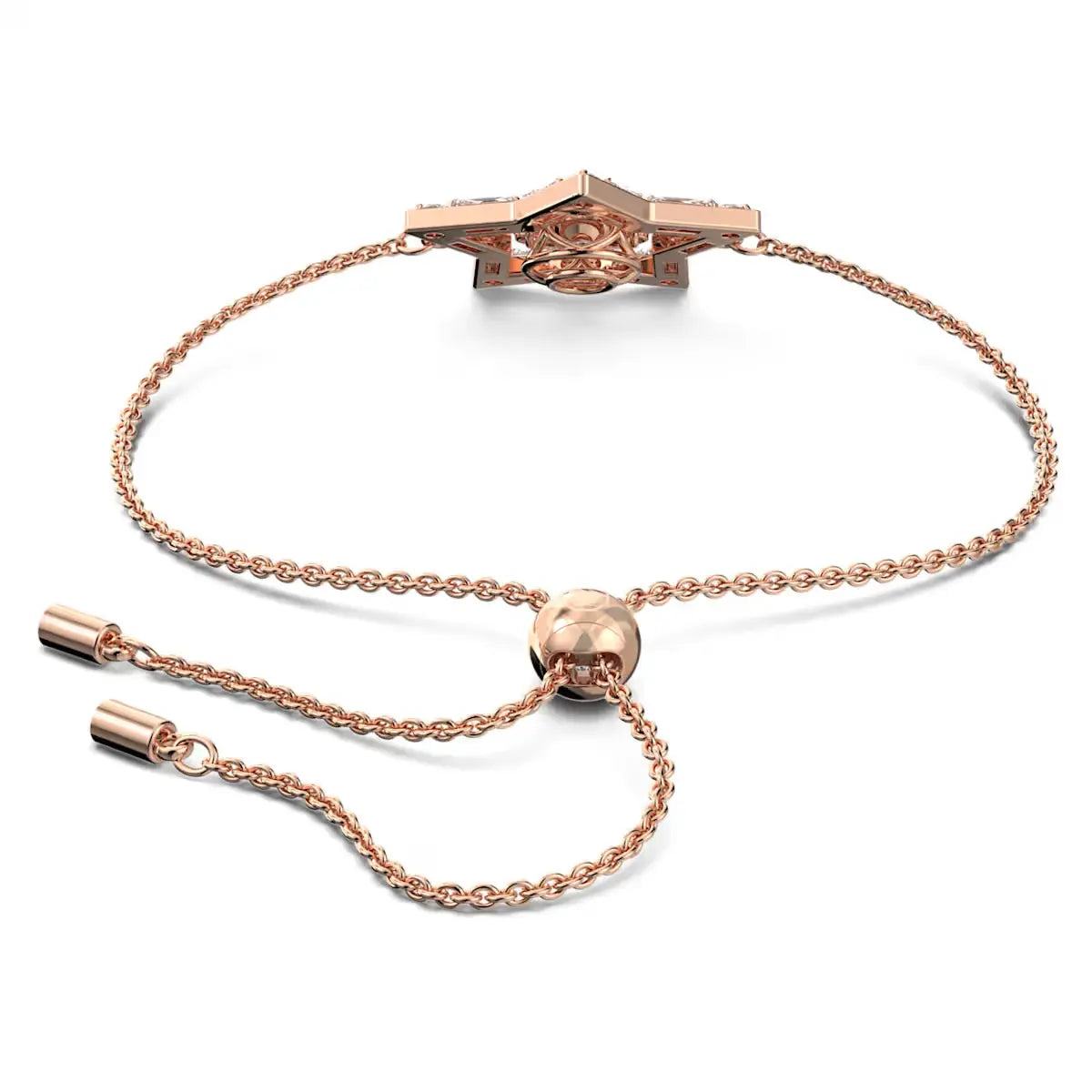 Stella bracelet Mixed cuts, Star, White, Rose gold-tone plated