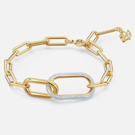 Time Bracelet, White, Mixed metal finish