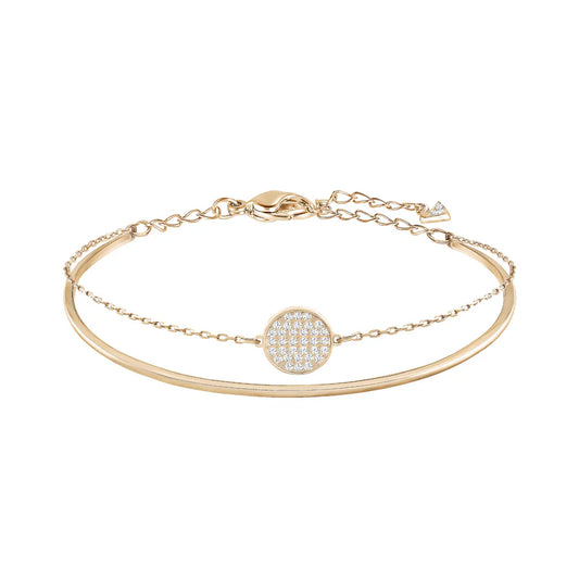 Ginger Bangle, White, Rose-gold tone plated