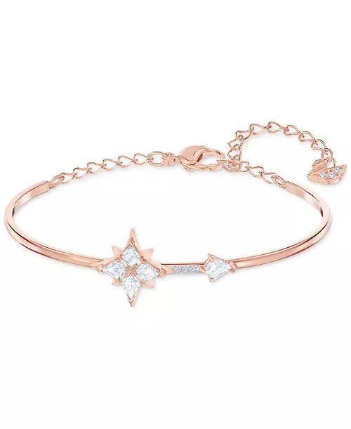 Swarovski Crystal Symbolic Star Bangle Bracelet, Rose Gold-Tone