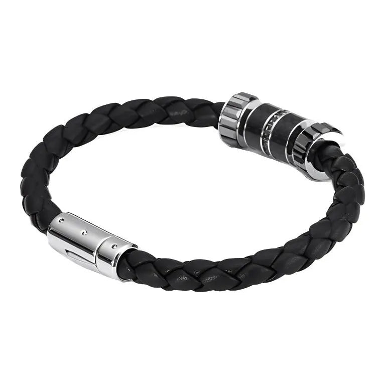 Swarovski Faux Crystal Fortune Bead Bracelet Men's Black